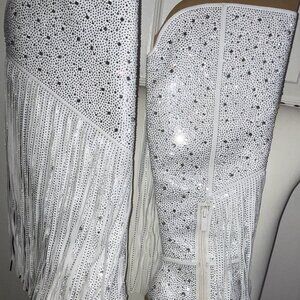 Jessica Simpson Asire2 Rhinestone Embellished Fringe Boots